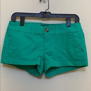 American eagle green shortie chino shorts